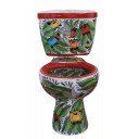 Mexican Talavera Toilet Colibri Rojo